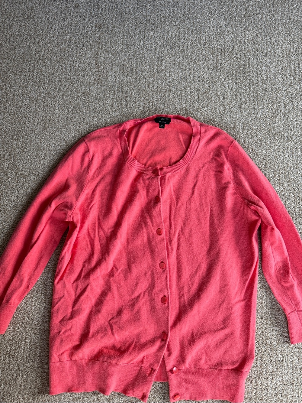 Talbots Coral Button-Front Knit Cardigan
